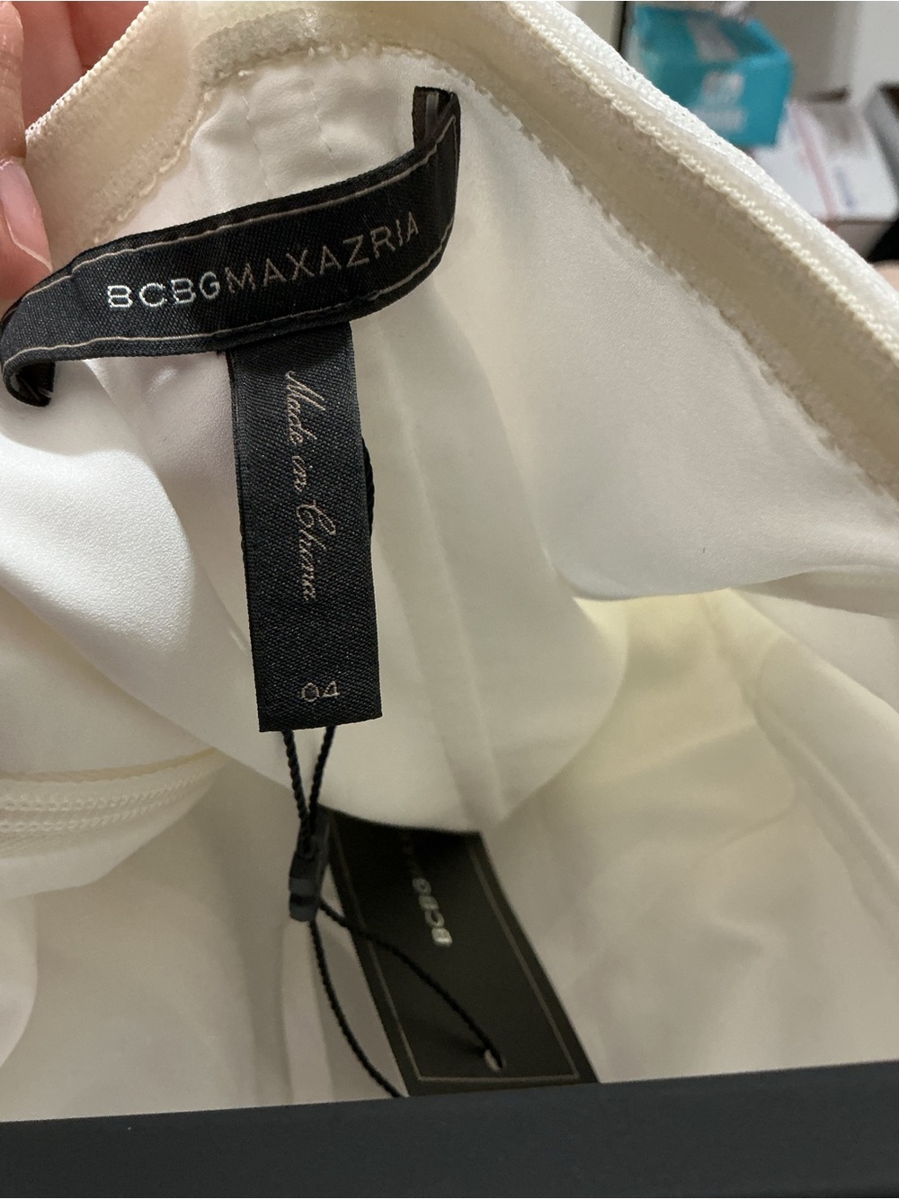 BCBGMaxAzria White Ruffled One-Shoulder Dress - Picture 3 of 4